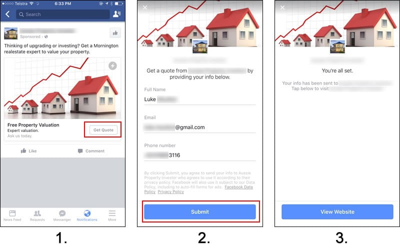 Realtor Facebook Lead Ad Example