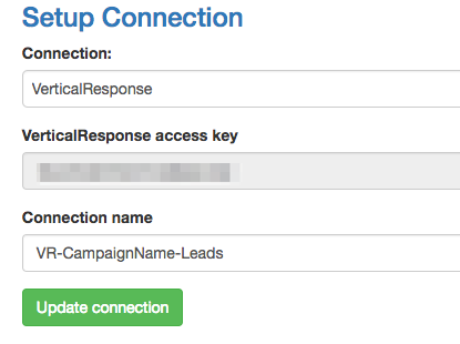 Add VerticalResponse Connection