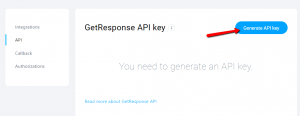 Generate API key