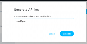 Generate API key for LeadSync