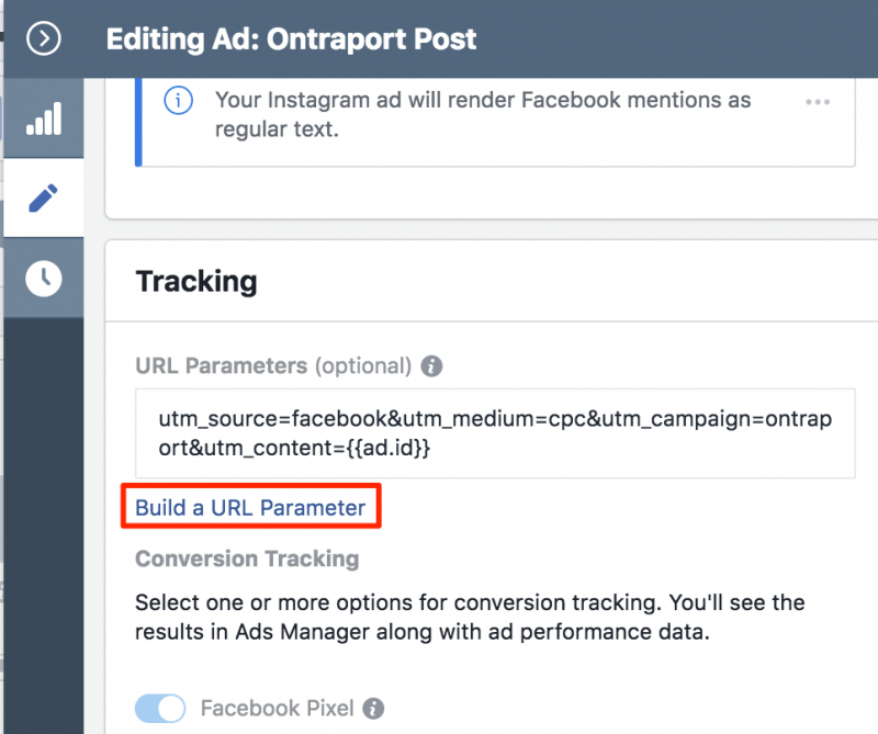 Build a URL Parameter in Facebook Ads