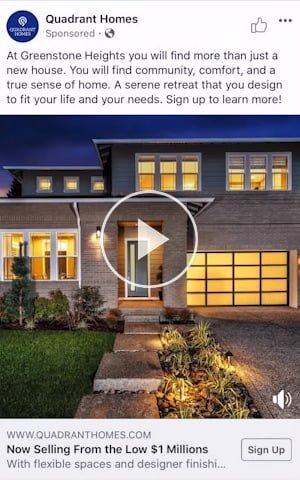 Quadrant Homes Facebook Ads