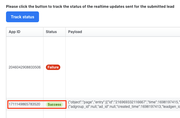 Lead tracking status