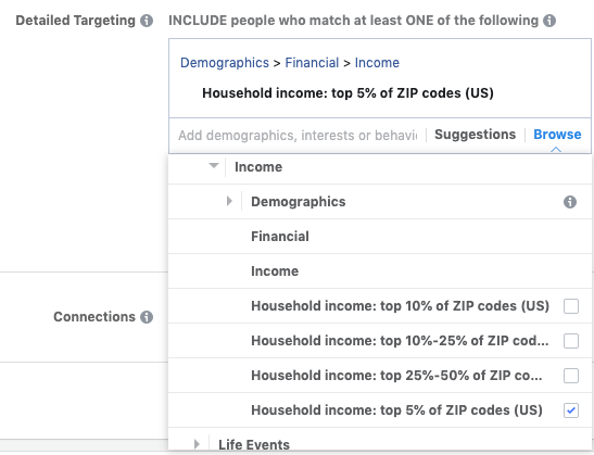 Top income households US