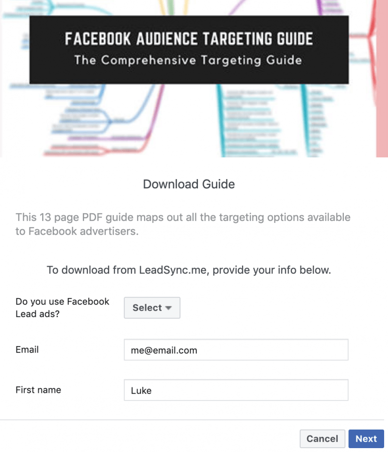 Facebook Lead Form