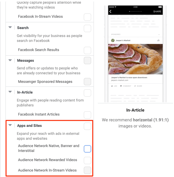 Remove the Facebook Audience Network form your Ad Set