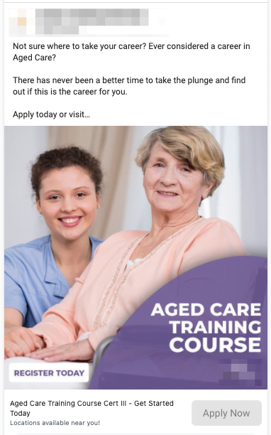 Aged Care Training Lead Ads