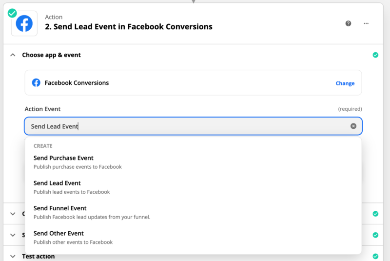 Send Lead Events in Facebook Conversions