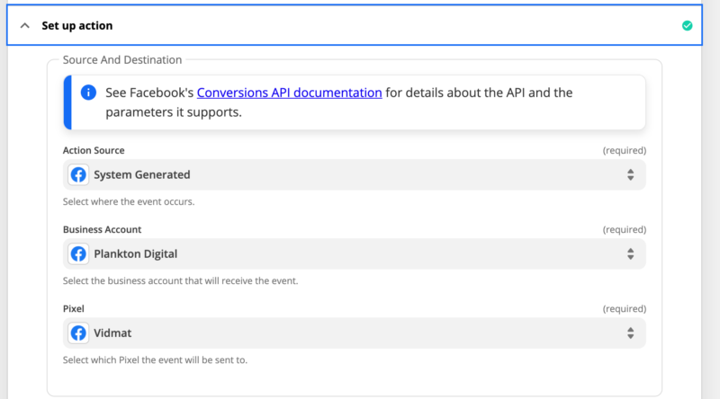 Setup a Facebook Conversion Action
