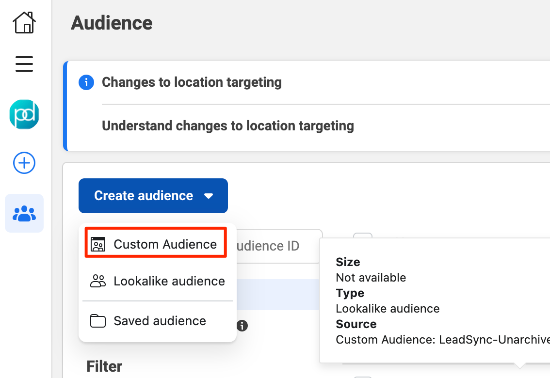 Create Custom Audience