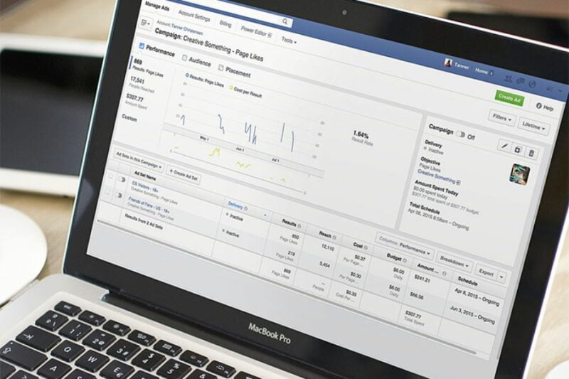 dashboard of FB Ads Manager