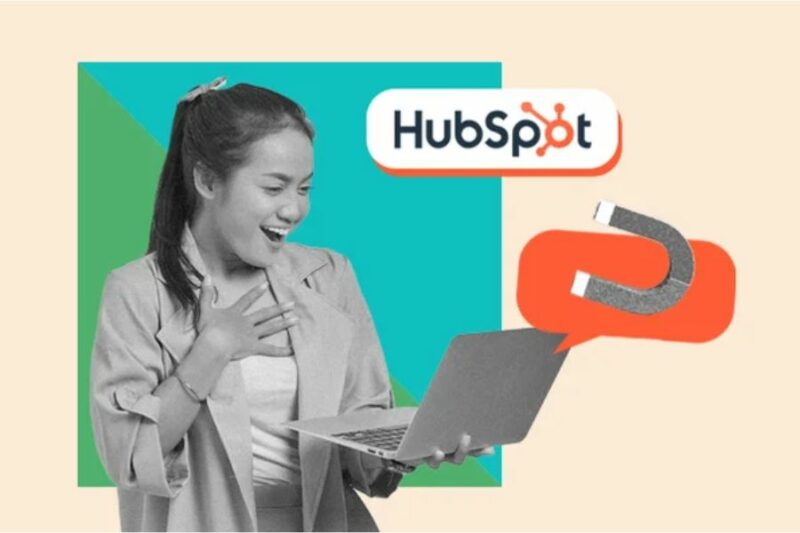 woman using HubSpot for lead generation