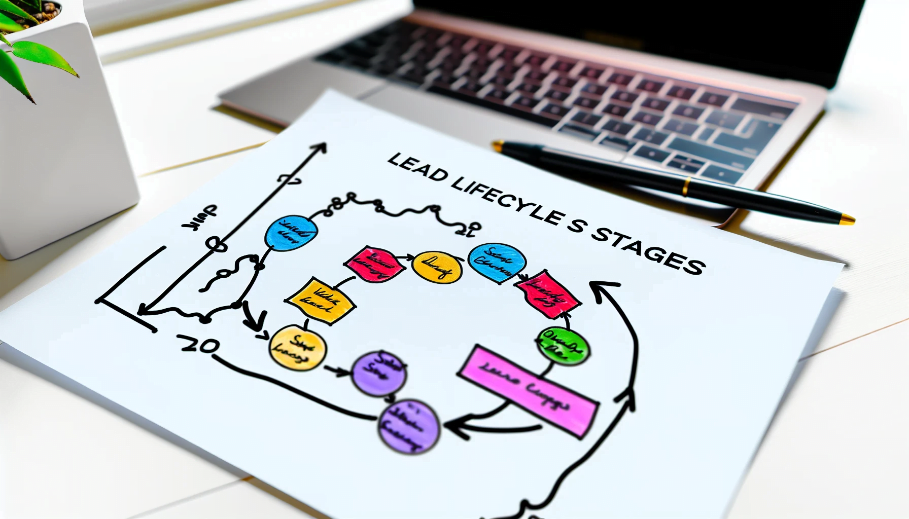 Photo of a customized lead lifecycle stages chart