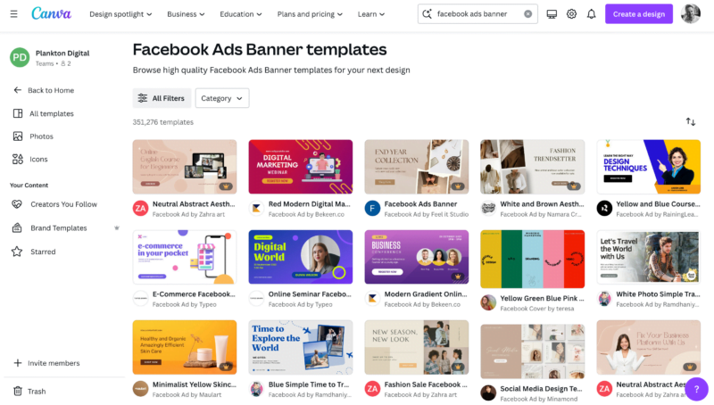 Canva Facebook Banner Ads Templates