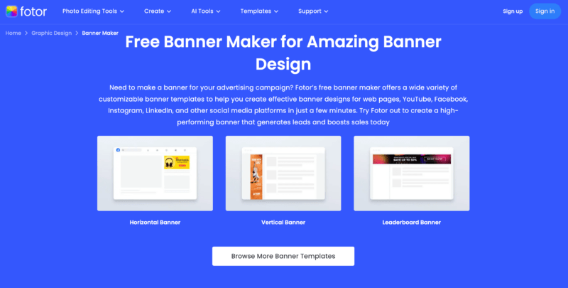 fotor banner ad maker