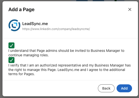 Add your LinkedIn Business Page